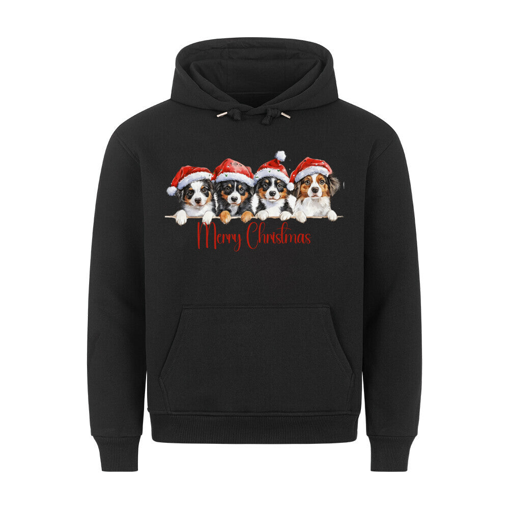 Premium Hoodie "Australian Shepherd - X-Mas 4" Schwarz – hunde-shirt.de