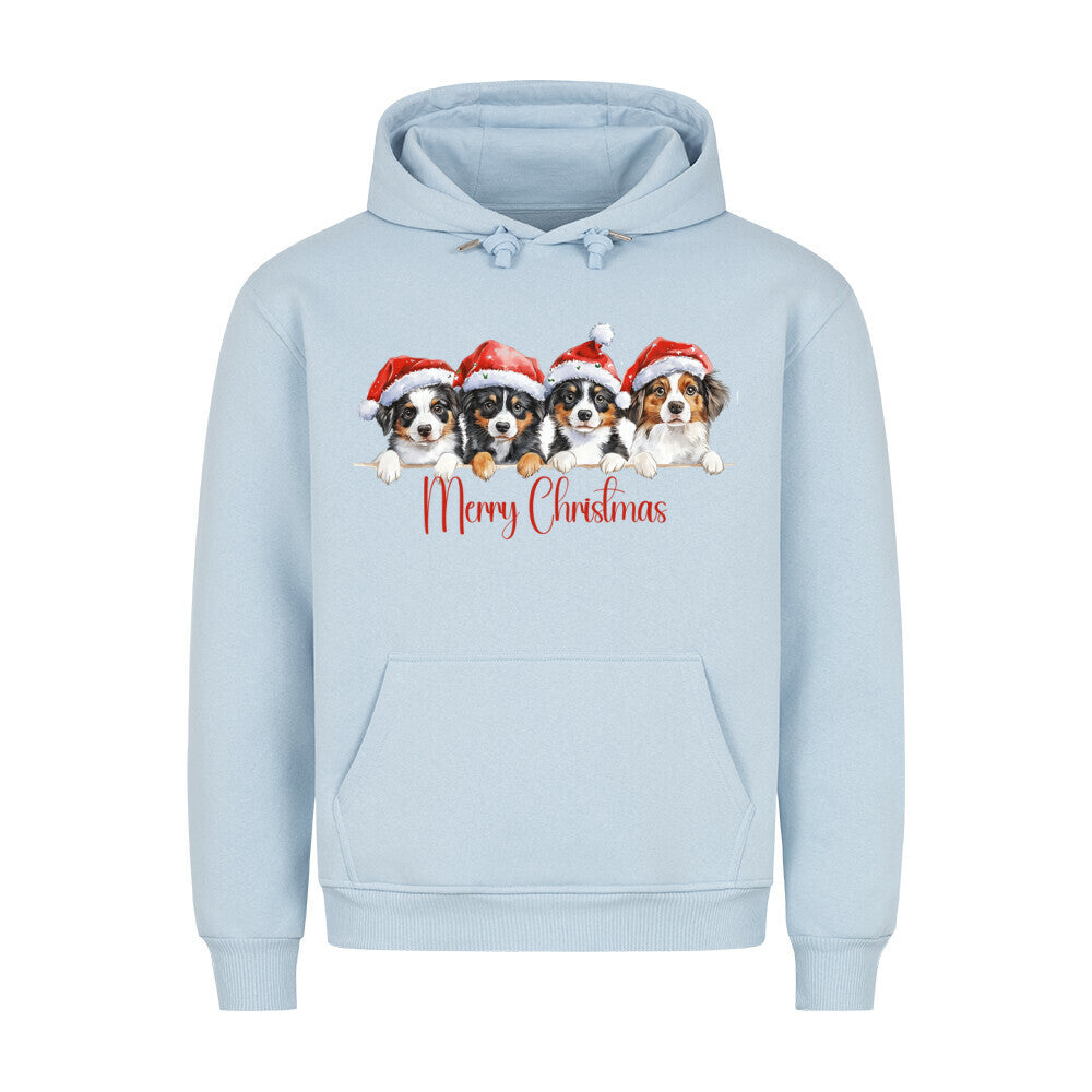 Premium Hoodie "Australian Shepherd - X-Mas 4" Babyblau – hunde-shirt.de