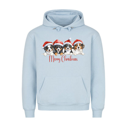 Premium Hoodie "Australian Shepherd - X-Mas 4" Babyblau – hunde-shirt.de