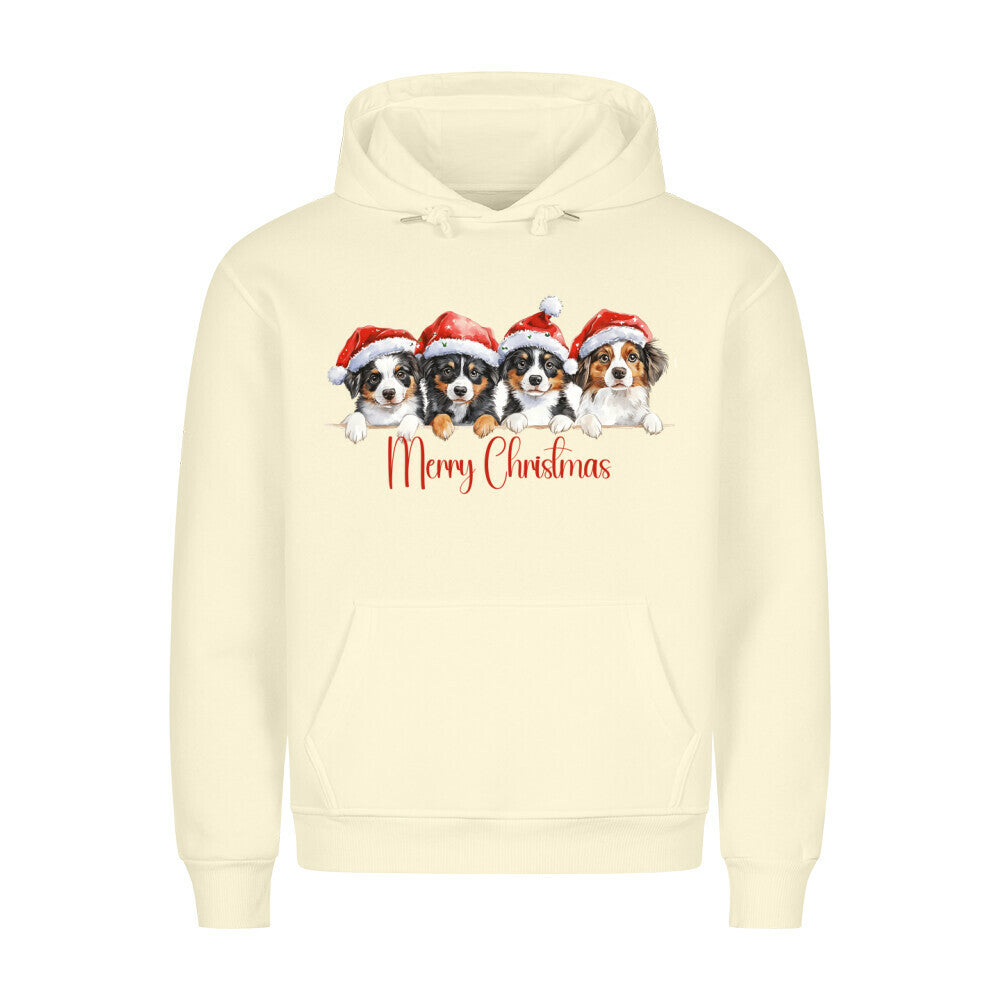 Premium Hoodie "Australian Shepherd - X-Mas 4" Beige – hunde-shirt.de