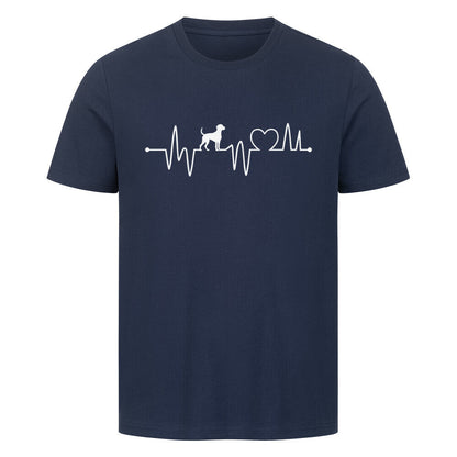 Premium T-Shirt "American Foxhound - Heartbeat" French Navy – hunde-shirt.de