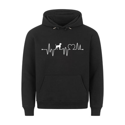 Premium Hoodie "American Foxhound - Heartbeat" Schwarz – hunde-shirt.de
