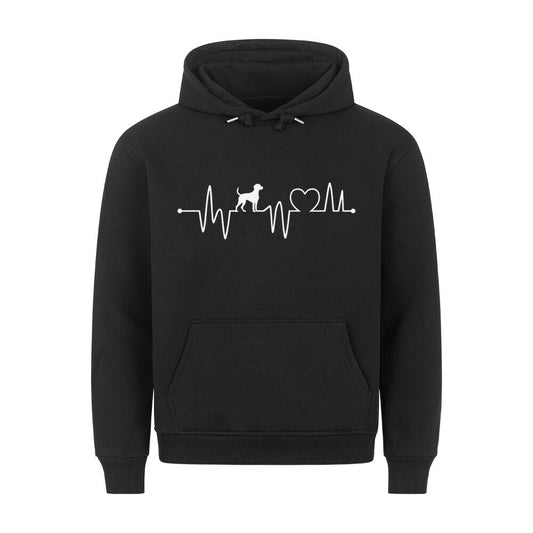 Premium Hoodie "American Foxhound - Heartbeat" Schwarz – hunde-shirt.de