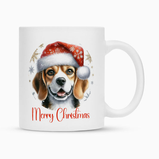 Tasse "Beagle - Merry Christmas" Weiß – hunde-shirt.de