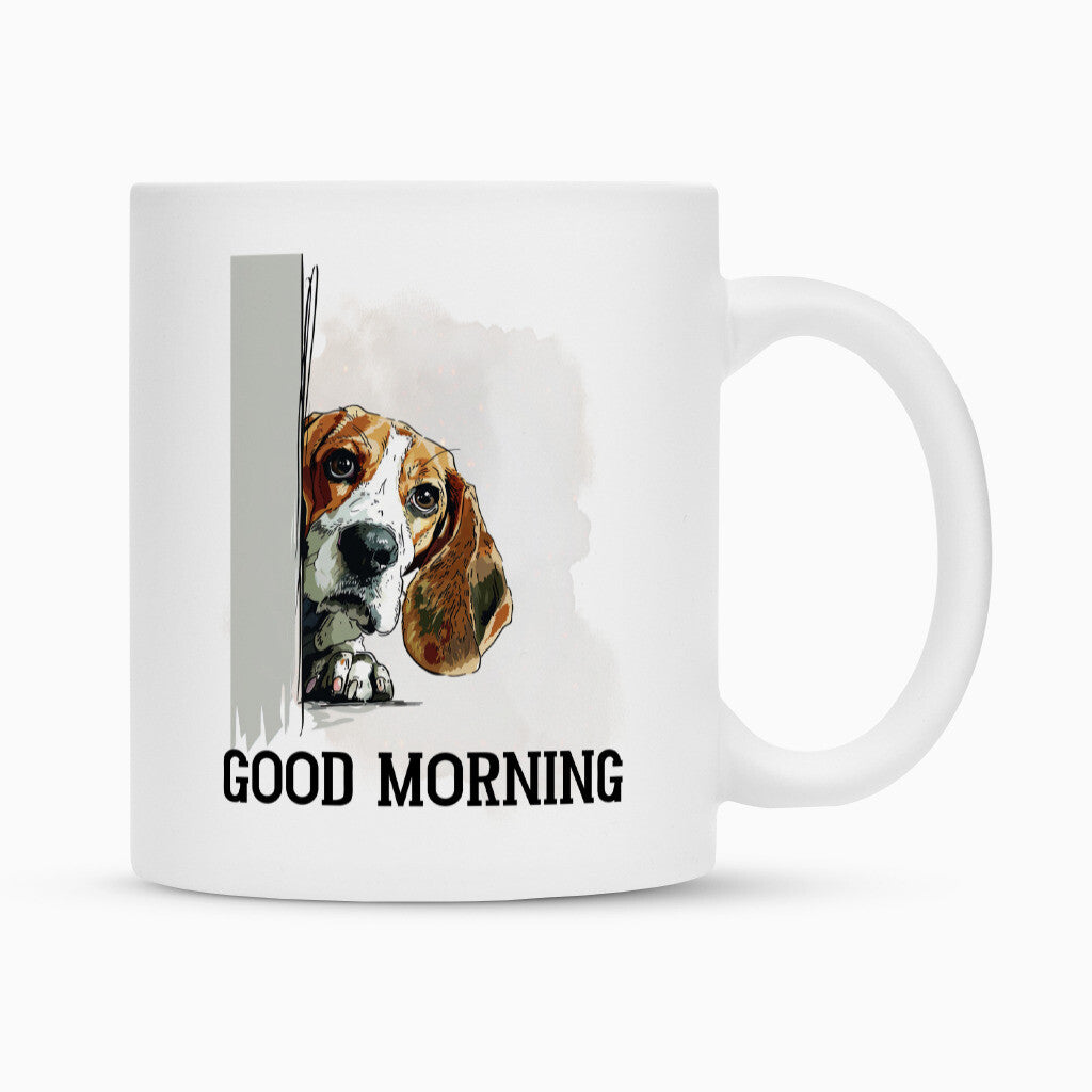 Tasse "Beagle - GOOD MORNING" Weiß – hunde-shirt.de