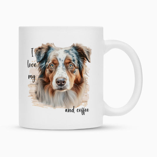 Tasse "Australian Shepherd - I love my..." Weiß – hunde-shirt.de