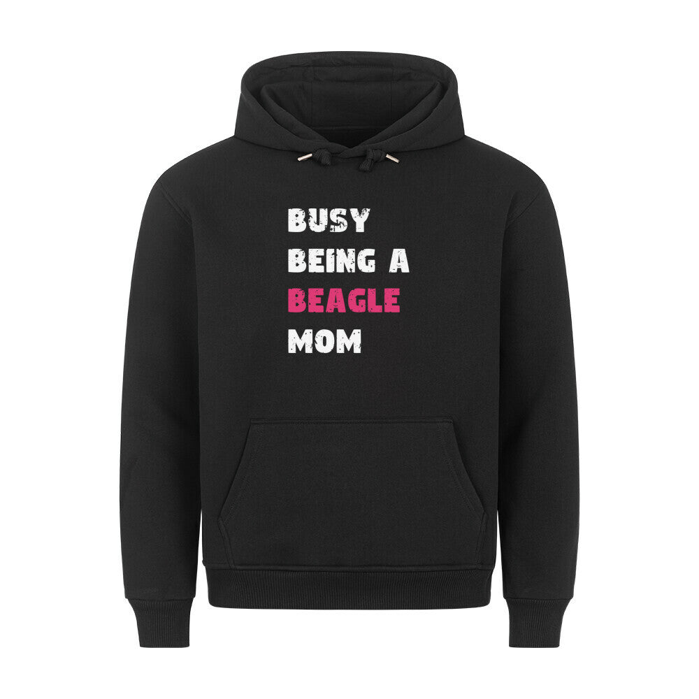 Premium Hoodie "Beagle - Busy MOM" Schwarz – hunde-shirt.de
