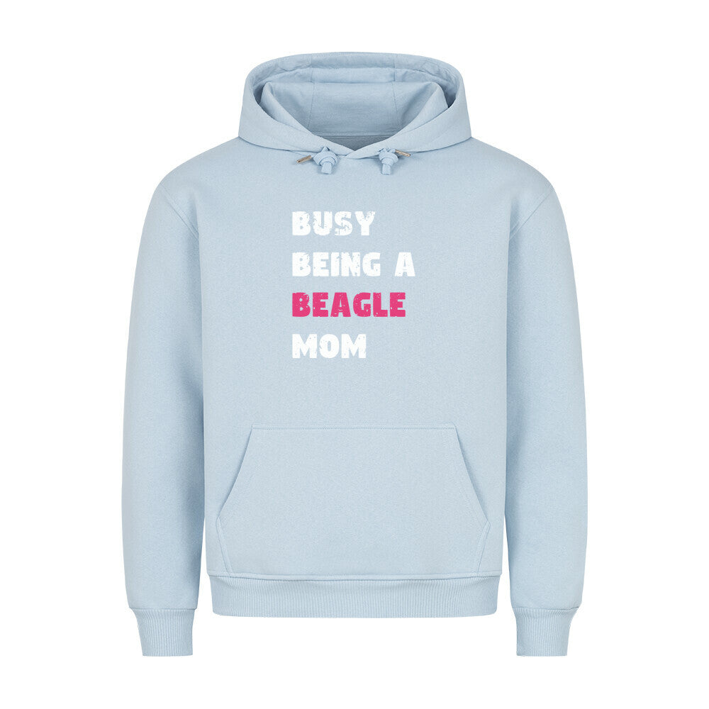 Premium Hoodie "Beagle - Busy MOM" Babyblau – hunde-shirt.de