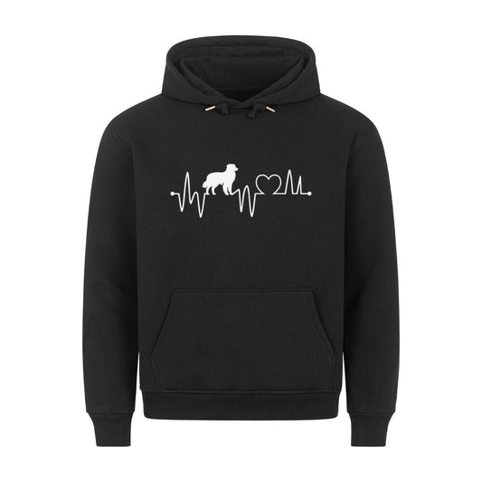 Premium Hoodie "Australian Shepherd - Heartbeat" Schwarz – hunde-shirt.de