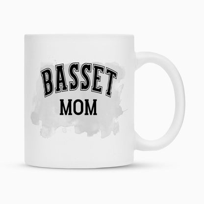 Tasse "Basset - MOM" Weiß – hunde-shirt.de