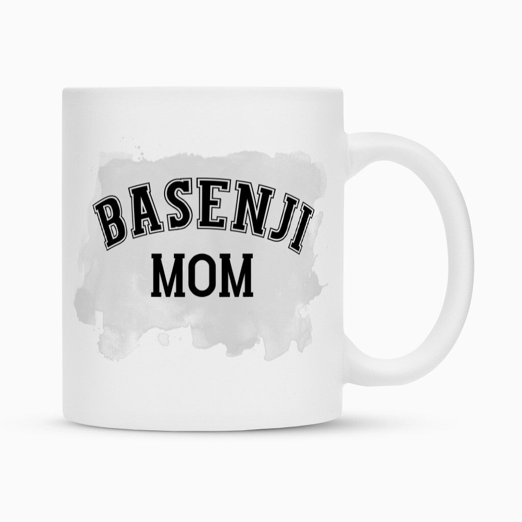 Tasse "Basenji - MOM" Weiß – hunde-shirt.de