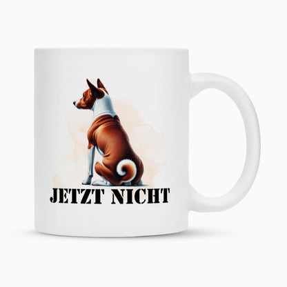 Tasse "Basenji - JETZT NICHT" Weiß – hunde-shirt.de