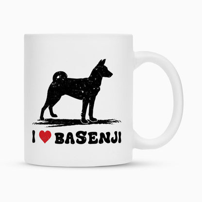 Tasse "Basenji - HEART" Weiß – hunde-shirt.de
