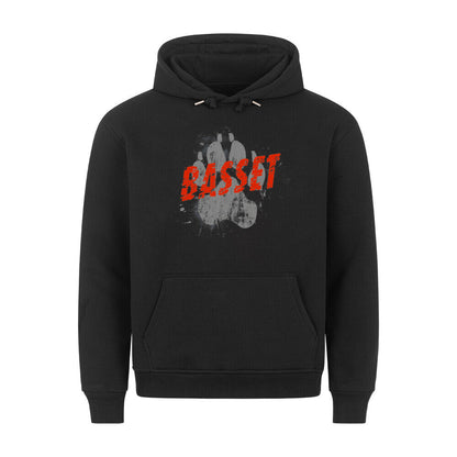 Premium Hoodie "Basset - PAW" Schwarz – hunde-shirt.de