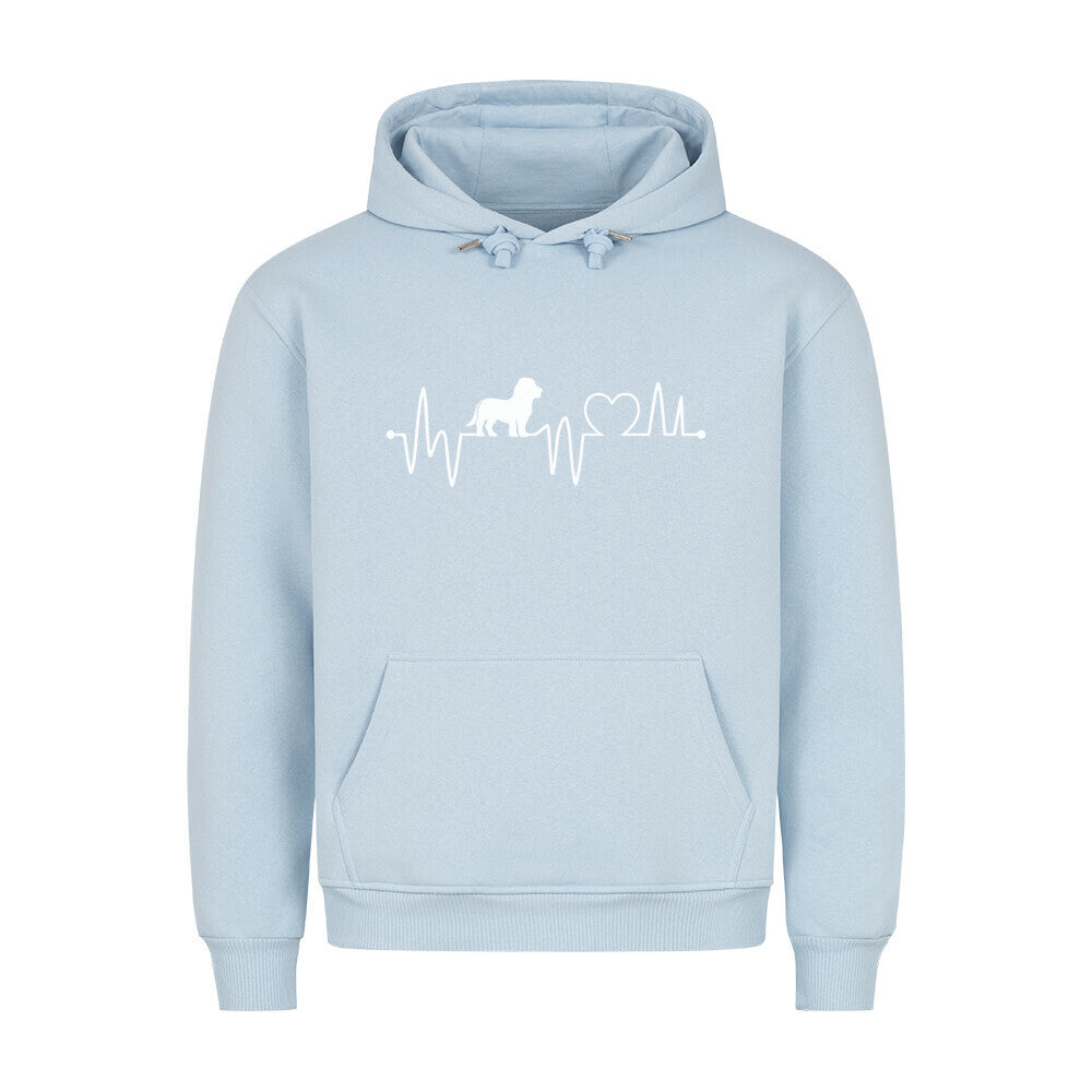 Premium Hoodie "Basset - Heartbeat" Babyblau – hunde-shirt.de