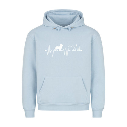 Premium Hoodie "Basset - Heartbeat" Babyblau – hunde-shirt.de