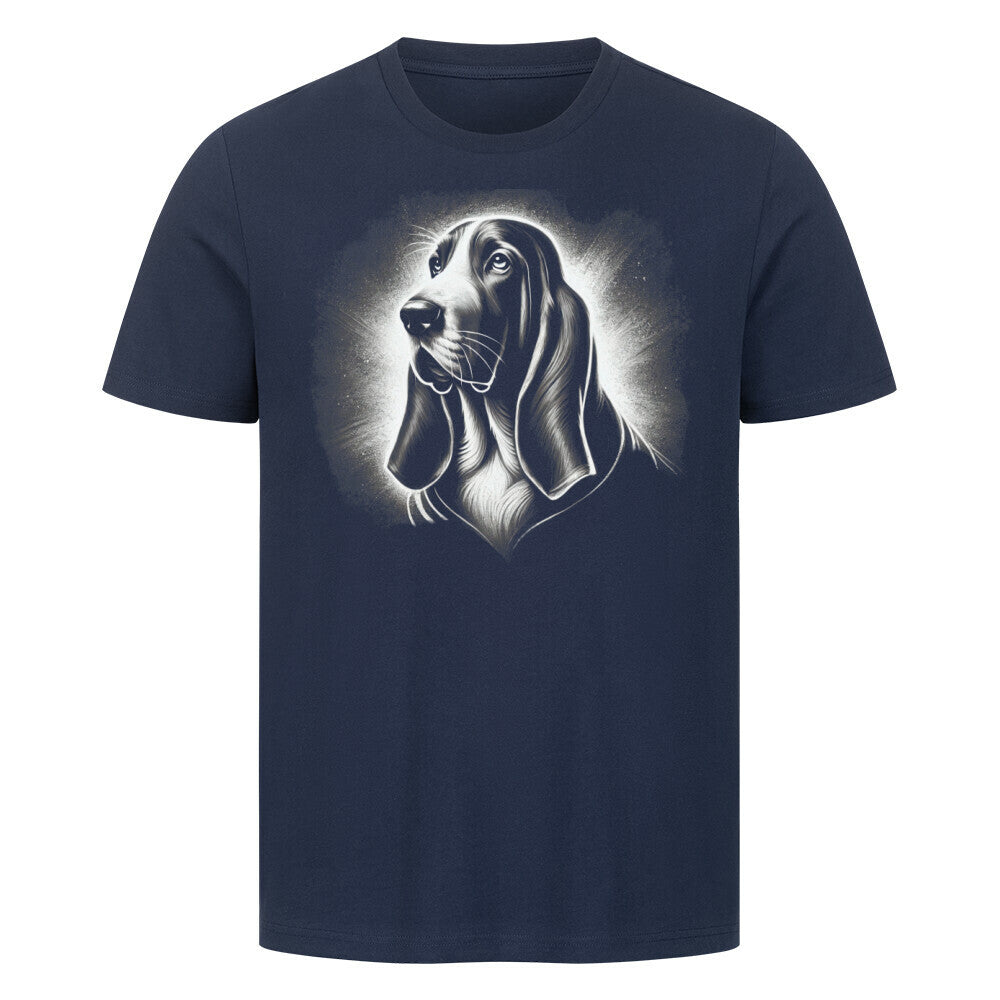 Premium T-Shirt "Basset - Shine" French Navy – hunde-shirt.de