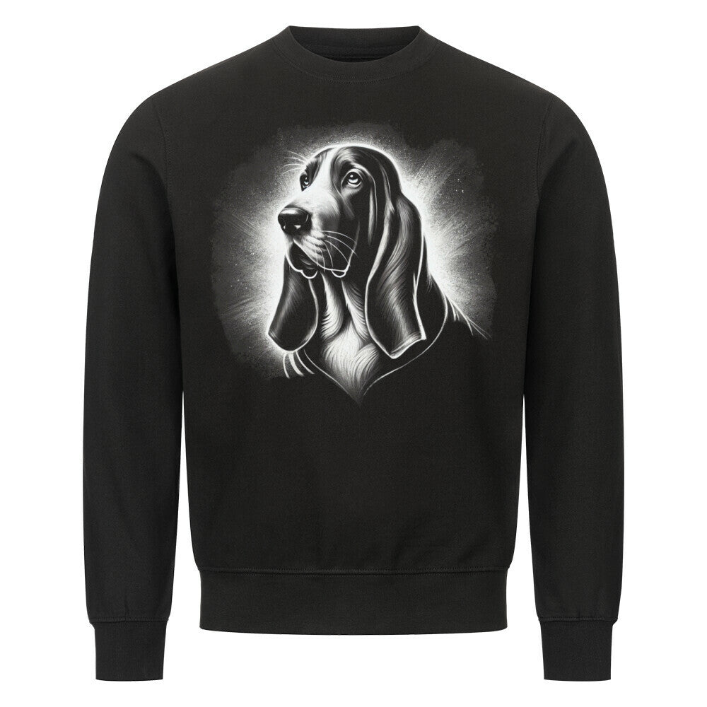 Premium Sweatshirt "Basset - Shine" Schwarz – hunde-shirt.de