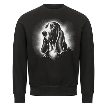 Premium Sweatshirt "Basset - Shine" Schwarz – hunde-shirt.de