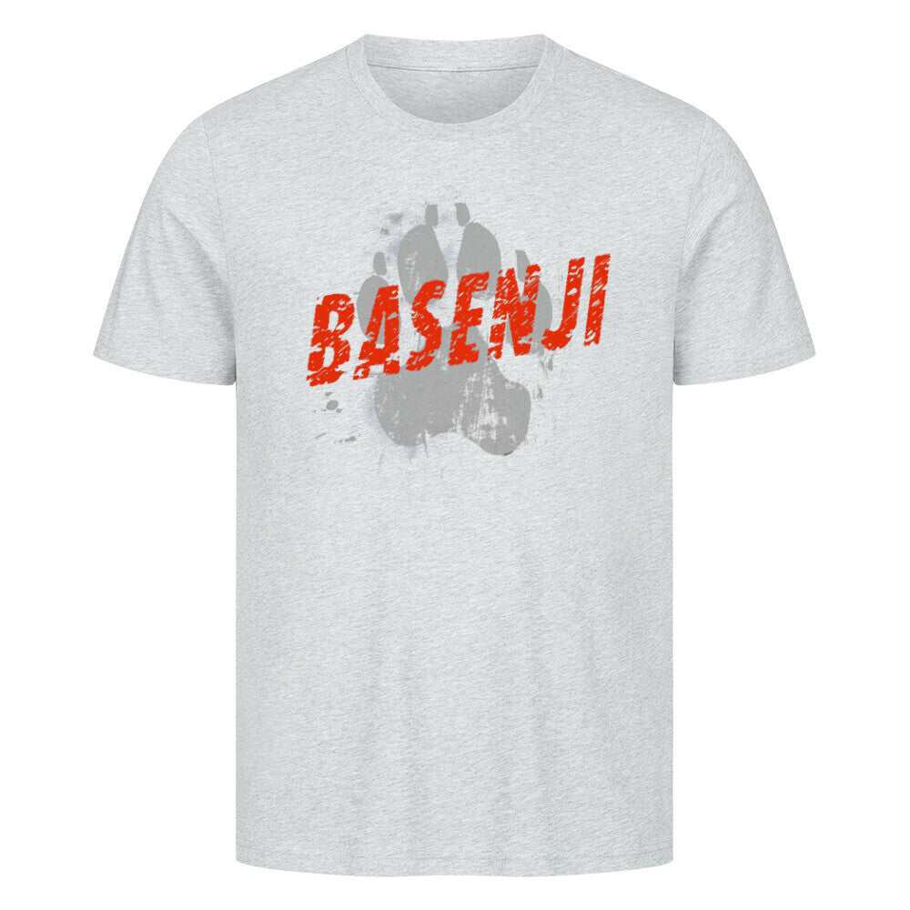 Premium T-Shirt "Basenji - PAW" Heather Grey – hunde-shirt.de