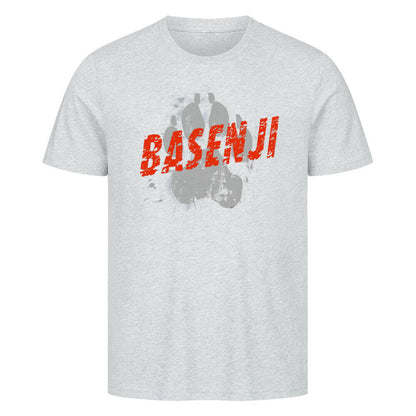 Premium T-Shirt "Basenji - PAW" Heather Grey – hunde-shirt.de