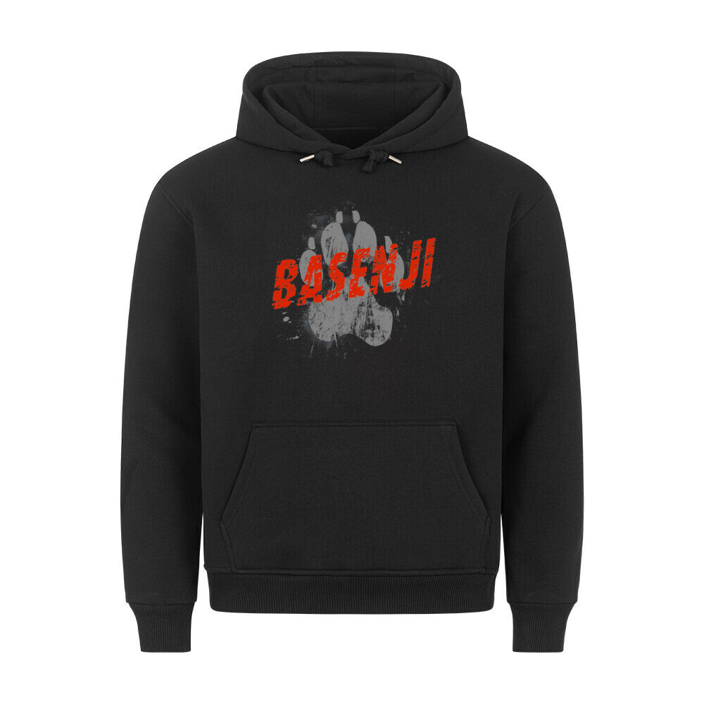 Premium Hoodie "Basenji - PAW" Schwarz – hunde-shirt.de