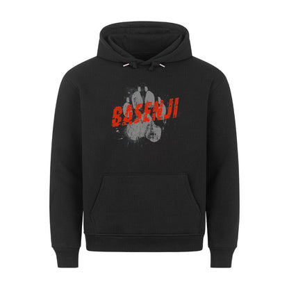 Premium Hoodie "Basenji - PAW" Schwarz – hunde-shirt.de