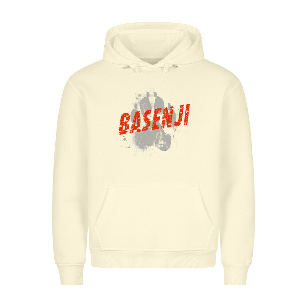 Premium Hoodie "Basenji - PAW" Beige – hunde-shirt.de