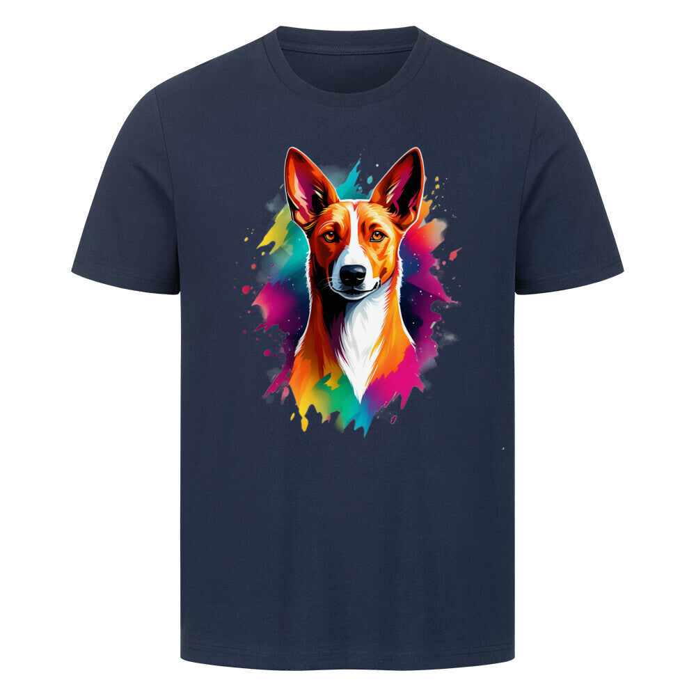 Premium T-Shirt "Basenji - Splash" French Navy – hunde-shirt.de