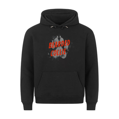Premium Hoodie "Bearded Collie - PAW" Schwarz – hunde-shirt.de