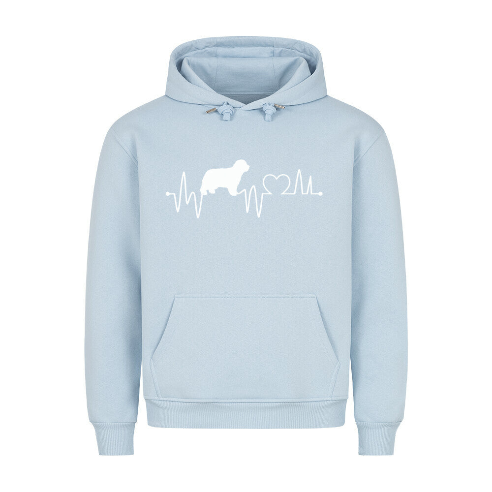 Premium Hoodie "Bearded Collie - Heartbeat" Babyblau – hunde-shirt.de