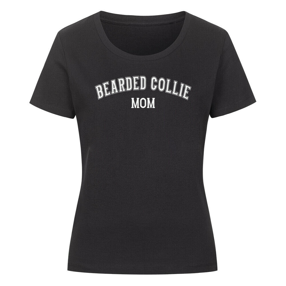Premium Organic Damen-Shirt "Bearded Collie - MOM" Schwarz – hunde-shirt.de