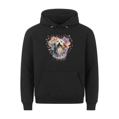 Premium Hoodie "Bearded Collie - HEART" Schwarz – hunde-shirt.de