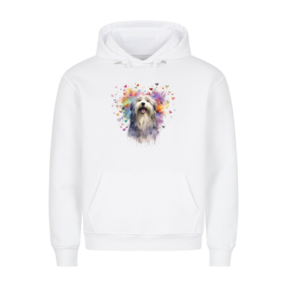 Premium Hoodie "Bearded Collie - HEART" Weiß – hunde-shirt.de