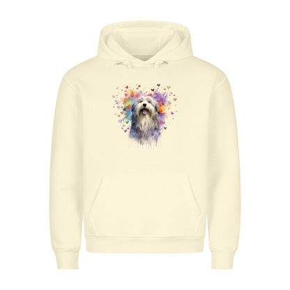 Premium Hoodie "Bearded Collie - HEART" Beige – hunde-shirt.de