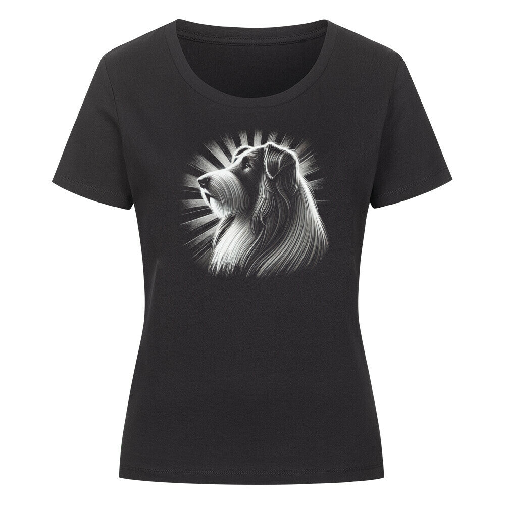 Premium Organic Damen-Shirt "Bearded Collie - Shine" Schwarz – hunde-shirt.de