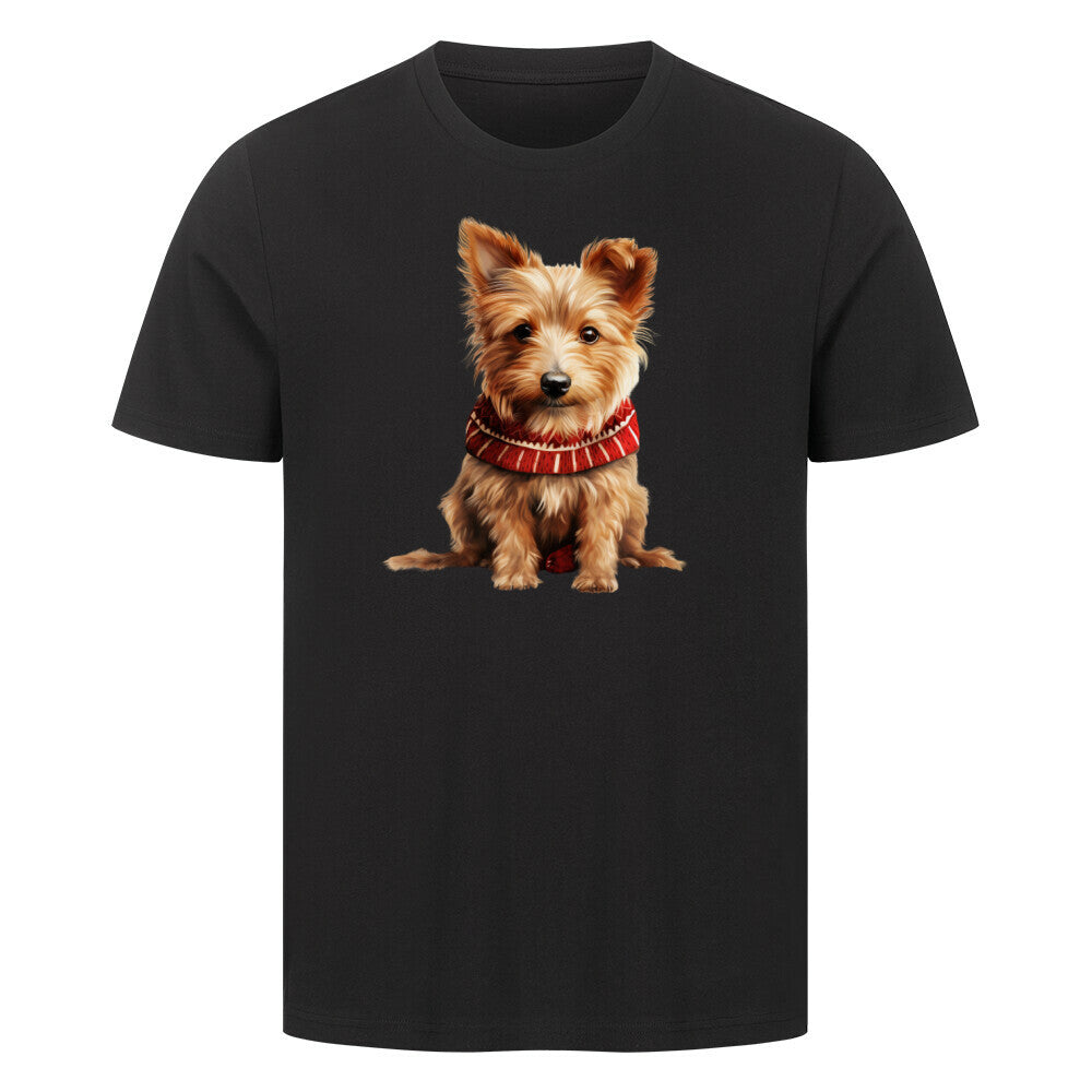 Premium T-Shirt "Australian Terrier - Winter" Schwarz – hunde-shirt.de