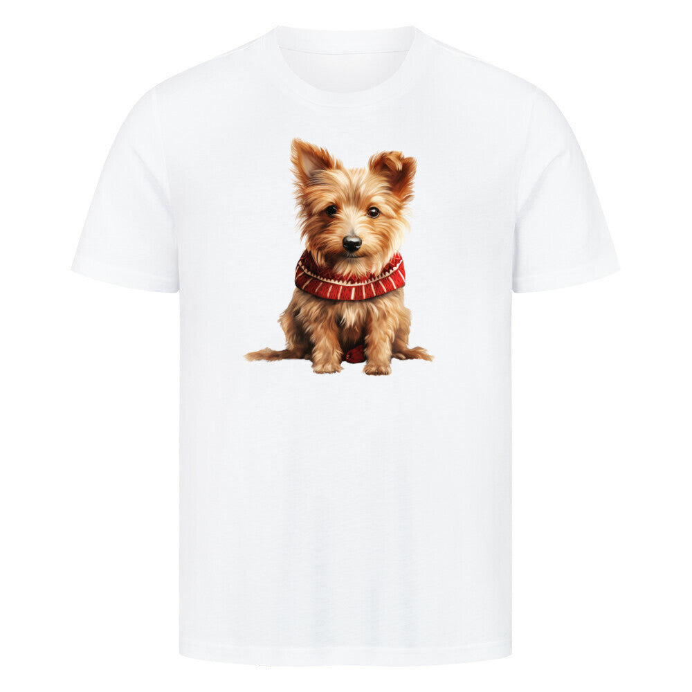 Premium T-Shirt "Australian Terrier - Winter" Weiß – hunde-shirt.de