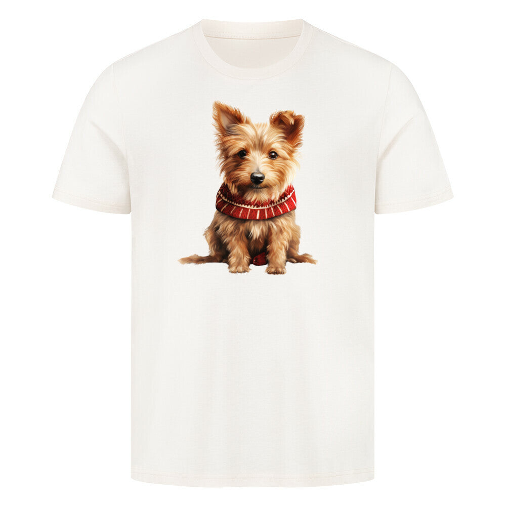 Premium T-Shirt "Australian Terrier - Winter" Natural Raw – hunde-shirt.de