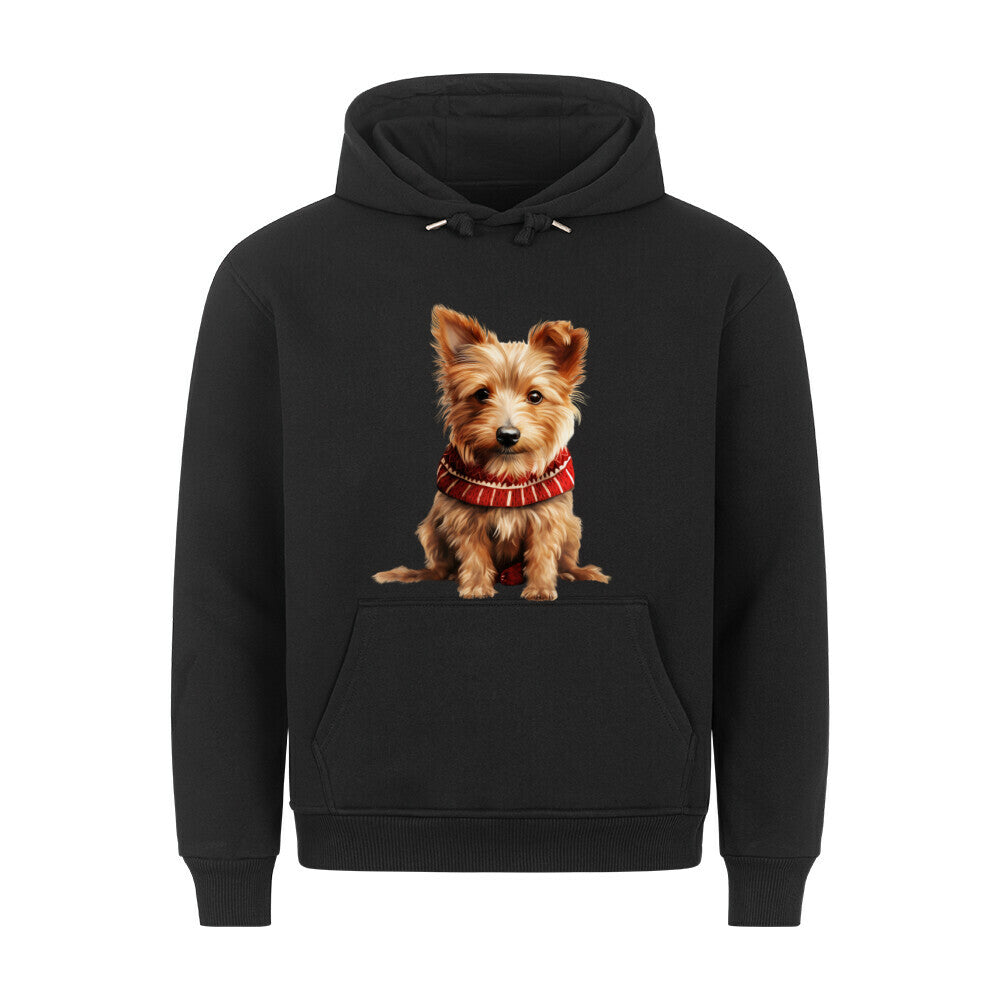 Premium Hoodie "Australian Terrier - Winter" Schwarz – hunde-shirt.de