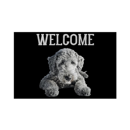 Fußmatte "Bedlington Terrier - Welcome" Weiß – hunde-shirt.de