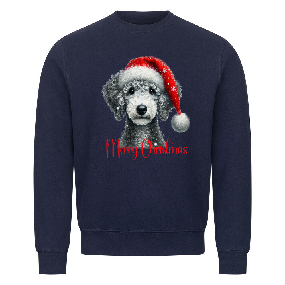 Premium Sweatshirt "Bedlington Terrier - Merry Christmas" Navy Blue – hunde-shirt.de