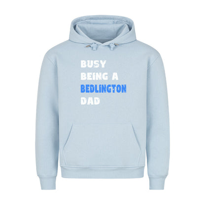 Premium Hoodie Bedlington Terrier - Busy DAD" Babyblau – hunde-shirt.de