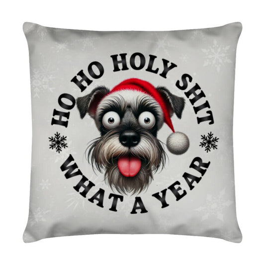 Kissen "Schnauzer - HO HO..." Weiß – hunde-shirt.de