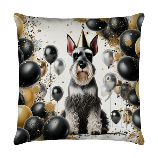 Kissen "Schnauzer - Geburtstag" Weiß – hunde-shirt.de