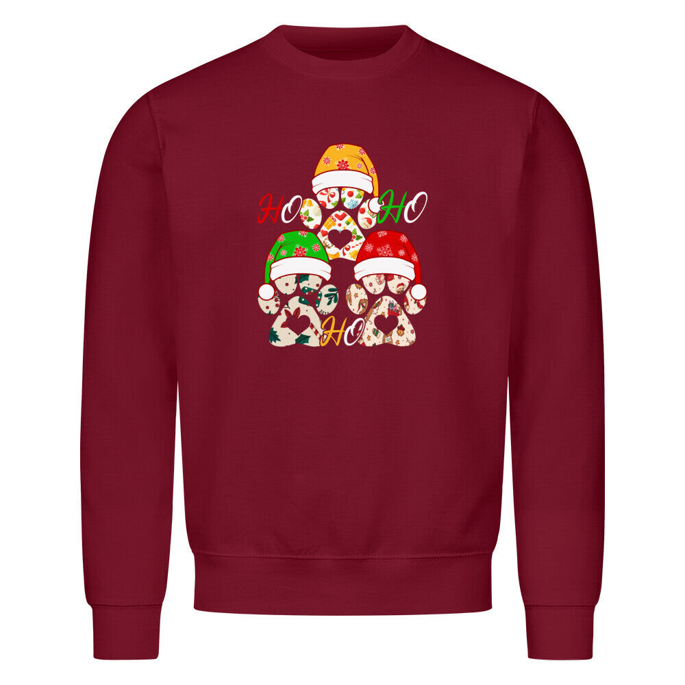 Premium Sweatshirt "HO HO HO ..." Burgunder – hunde-shirt.de