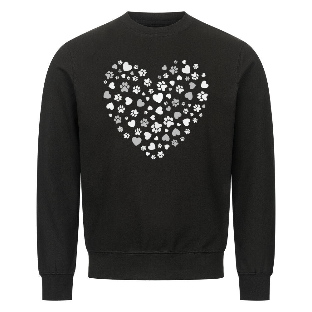 Premium Sweatshirt "PAWS & HEARTS" Schwarz – hunde-shirt.de