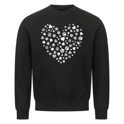 Premium Sweatshirt "PAWS & HEARTS" Schwarz – hunde-shirt.de