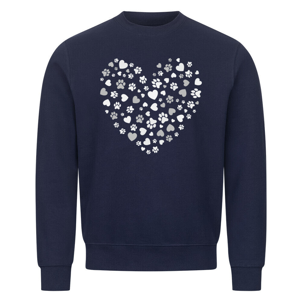 Premium Sweatshirt "PAWS & HEARTS" Navy Blue – hunde-shirt.de