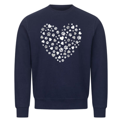 Premium Sweatshirt "PAWS & HEARTS" Navy Blue – hunde-shirt.de